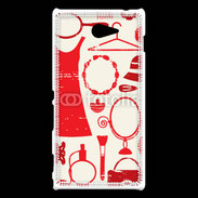 Coque Sony Xperia M2 Fond fashion rouge