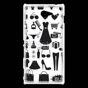 Coque Sony Xperia M2 Fond fashion noir et blanc 2