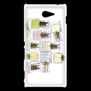 Coque Sony Xperia M2 Pyramide de bouteilles de parfums