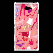 Coque Sony Xperia M2 Fond fashion rose 5