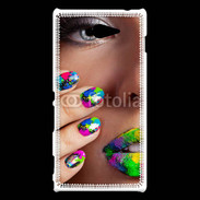 Coque Sony Xperia M2 Bouche et ongles multicouleurs 5