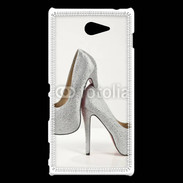 Coque Sony Xperia M2 Escarpins strass argent