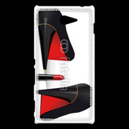 Coque Sony Xperia M2 Escarpins et tube de rouge à lèvres