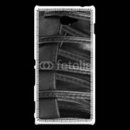 Coque Sony Xperia M2 lacets cuir