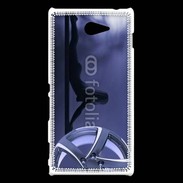 Coque Sony Xperia M2 Silhouette sexy avec jante de voiture