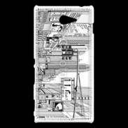 Coque Sony Xperia M2 Rue de New York en dessin noir et blanc