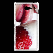Coque Sony Xperia M2 Fraise et bouche 2