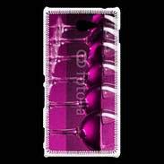 Coque Sony Xperia M2 Verre de vin sur fond rose