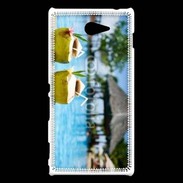 Coque Sony Xperia M2 Pina colada au bord de la piscine