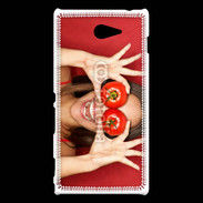 Coque Sony Xperia M2 Femme tomate humour