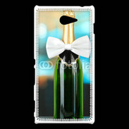 Coque Sony Xperia M2 Bouteille de champagne avec noeud