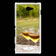 Coque Sony Xperia M2 Verres de vin et vignes