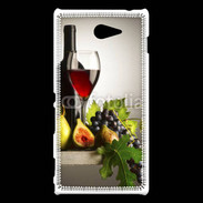 Coque Sony Xperia M2 Vin rouge et fruits