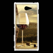 Coque Sony Xperia M2 Verre de vin rouge et vignes