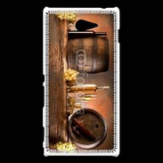 Coque Sony Xperia M2 Vin blanc et tonneaux