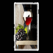 Coque Sony Xperia M2 Verre de vin rouge et grappe de raisin