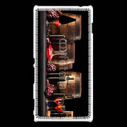 Coque Sony Xperia M2 Vin rouge et tonneaux 2