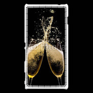 Coque Sony Xperia M2 Coupes de champagne sur fond noir