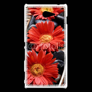 Coque Sony Xperia M2 Fleurs Zen rouge 10