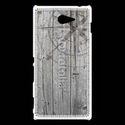 Coque Sony Xperia M2 Rose des vents sur fond en bois