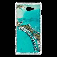 Coque Sony Xperia M2 Vue aérienne Bungalow à Tahiti