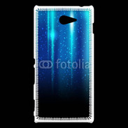 Coque Sony Xperia M2 Rideau bleu à strass