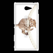 Coque Sony Xperia M2 Chaton sur une corde