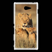 Coque Sony Xperia M2 Lionne et ses petits