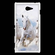 Coque Sony Xperia M2 Chevaux blancs