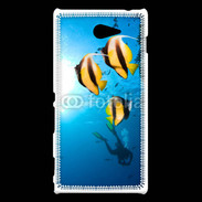 Coque Sony Xperia M2 Poisson jaune et noir