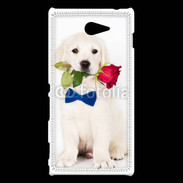 Coque Sony Xperia M2 Chiot gentleman