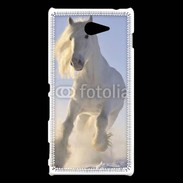 Coque Sony Xperia M2 Cheval blanc dans la neige