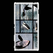 Coque Sony Xperia M2 Orque noir et blanc