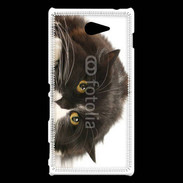 Coque Sony Xperia M2 Chat noir et blanc
