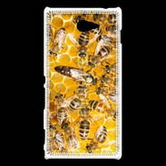 Coque Sony Xperia M2 Ruche d'abeilles