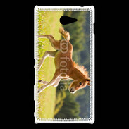 Coque Sony Xperia M2 Poulain dans un champs