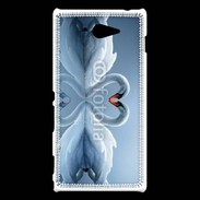 Coque Sony Xperia M2 Couple de Cygnes