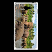 Coque Sony Xperia M2 Groupe d'éléphants à la rivière