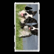 Coque Sony Xperia M2 Chien Border Collie noir et blanc