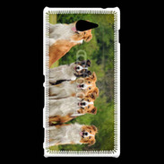 Coque Sony Xperia M2 Groupe de 5 chiens Border Collie