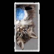 Coque Sony Xperia M2 Chaton et pelote de laine