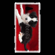Coque Sony Xperia M2 Chiot noir et blanc 5