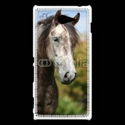 Coque Sony Xperia M2 Portrait cheval arabe gris 1