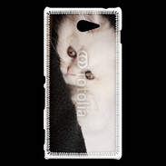 Coque Sony Xperia M2 Chat persan blanc 5