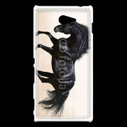 Coque Sony Xperia M2 Cheval noir au galop 5