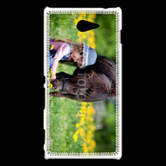 Coque Sony Xperia M2 Enfant et cheval