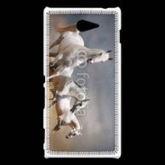 Coque Sony Xperia M2 Groupe de chevaux blancs