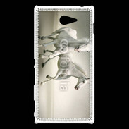 Coque Sony Xperia M2 Chevaux blancs