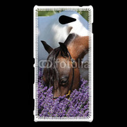 Coque Sony Xperia M2 Cheval sentant la lavande 