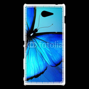Coque Sony Xperia M2 Papillon sur fond bleu